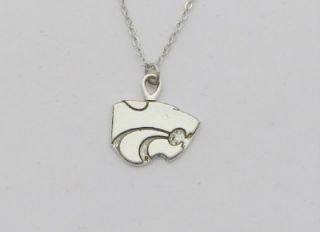 Kansas State Wildcats KSU Silver Necklace Jewelry