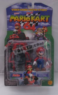 1999 Toy Biz Nintendo Mario Kart 64 Mario MOSC Mint SEALED Card Figure 