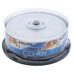 100 Philips 12x CD RW Rewritable CD R Blank Recordable CD Media Disk 
