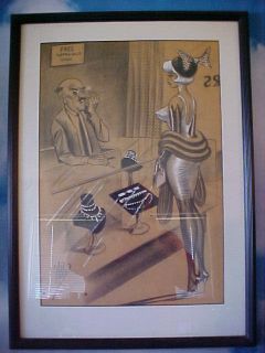 Bill Ward Original Signed Magazine Illustration Mid Century Glamour 