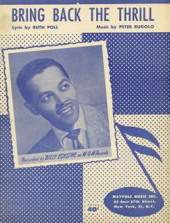 Billy Eckstine Bring Back The Thrill 1950 Slow Music by Peter Rugolo 