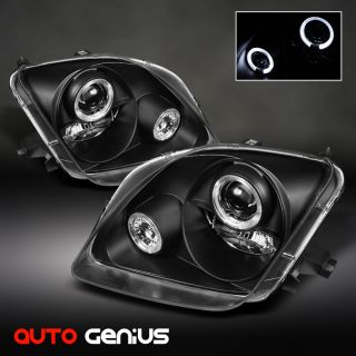 97 01 Prelude JDM Black Halo Projector Headlights Front Lamps Instant 