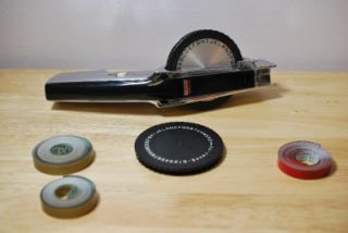   Chrome Label Maker Tapewriter 2 Alphabet Wheels and Tape Rolls