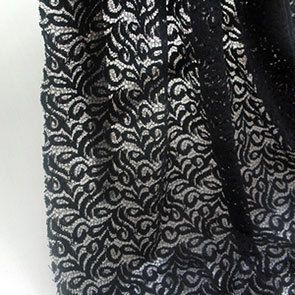Lace Home Decor Fabric Dress Curtain Flowers Black