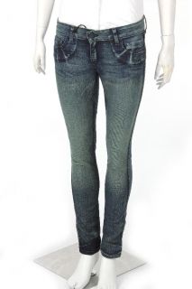 New Bleulab Womens Five Pocket Skinny Reversible Jeans in Bio Bleu US 