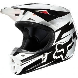   Racing Costa Youth Medium V1 Helmet White Black Dirt Bike ATV Off Road