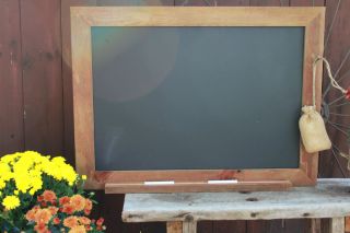 26 5x19 5 Chalkboard Framed in Vintage Barnboard with Chalk and Eraser 