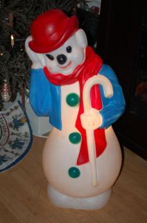 Vintage Empire 36 Blow Mold Snowman Lighted Lights Christmas Outdoor 