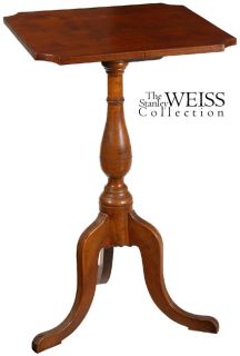 SWC Birch Federal Candlestand with Notched Corners 1820