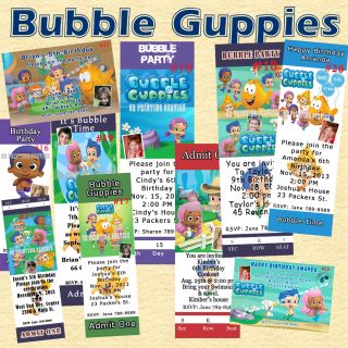 Birthday Invitations Bubble Guppies You Print Personalized Custom Made 