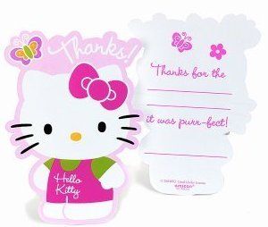 Hello Kitty Birthday Party Supplies Thank You Cards