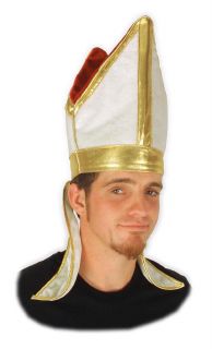   leader of the church in the pope bishop costume hat includes hat only