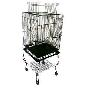 Parrot Bird Cage Top Play w Stand Wheel 20x20x57 0123
