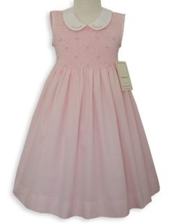 Sleeveless Pink Smocked Easter Bishop Dress 4T 4 16210