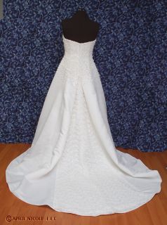 Lana Bisset 9033W Ivory Satin Floral Wedding Dress 12