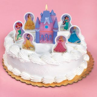 DISNEY PRINCESS BIRTHDAY CAKE TOPPER CANDLES SET CASTLE CINDERELLA 