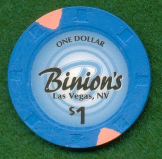 binion s las vegas $ 1 casino poker chip