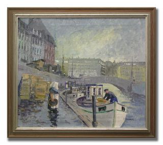 Bjarne Landberg 1925 from Copenhagen Original Danish Oil Painting 