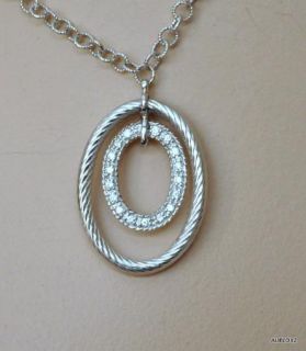 New $1795 Charriol Flamme BLANCHE18K White Gold Diamond Necklace Sale 