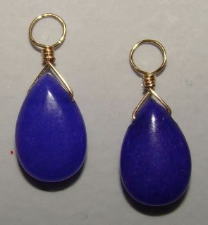 Royal Blue Chalcedony Interchangeable Earring Charms YG