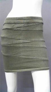 Blank NYC Ladies Womens 26 Cotton Mini Skirt Olive Green Bandage 