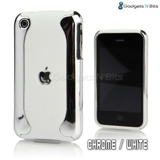 Stylish Silver Chrome Dual Hard Case Cover Bumper for Apple iPhone 3GS 