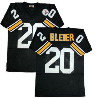 Pittsburgh Steelers 20 Rocky Bleier Sewn Black Throwback Mens Size 