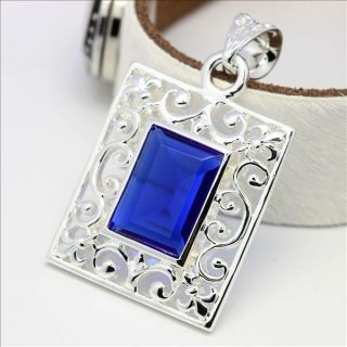 p10c3 blue topaz silver pendant jewelry for necklace