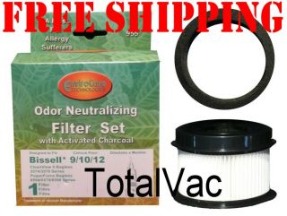 Bissell Vacuum Style 9 10 12 16 HEPA Inner Filter and Outer Foam 