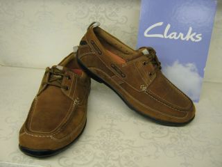 Clarks Un Deck Brown Nubuck Casual Lace Up Boat Shoes