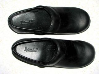 Bjorndal  Ally  Black Leather Clogs Womens Size 8 5