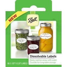 New Pack of 60 Ball Dissolvable Canning Food Jar Labels