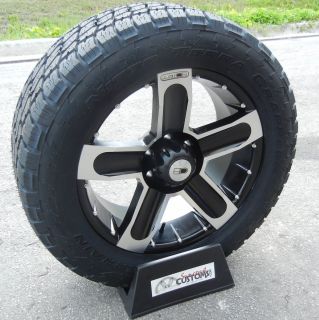 18 Black HD Dirt Rims Nitto Terra Grappler Tires Chevy Silverado 1500 