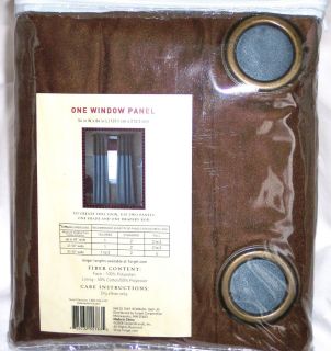 Woolrich Lined Grommet Window Panel 54 x 84 Brown Blue NIP