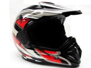 TMS Adult Red Black Dirt Bike Motocross Off Road ATV MX Helmet s M L 
