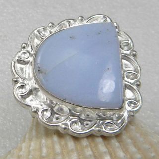 blue lace agate silver plated ring jewelry 6 75