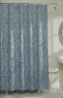 Fenton Paisley Ralph Lauren Navy Blue Fabric Shower Curtain