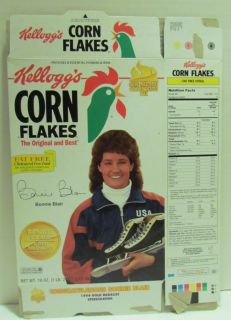   Corn Flakes Box with Bonnie Blair Olympic Gold Medalist Skating