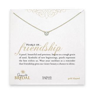 Bridal pearls of friendship gold dipped necklace with white pearl by 