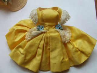 Vintage Madame Alexander Tagged Yellow Cissette Doll Dress MINT
