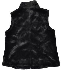 KRISTEN BLAKE Womens Faux FUR Vest New BLACK mink SOFT + CHIC + Size 