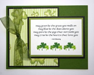 Handmade Card Irish Blessing St Patricks Day Love