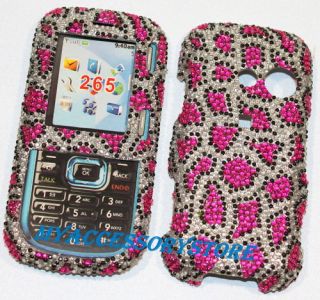   LG Cosmos VN250 Pink Leopard Cheetah Rhinestones Bling Phone Case