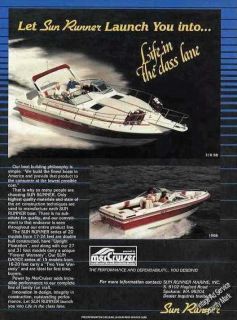 1985 Sun Runner Boats Spokane WA Nice Ad