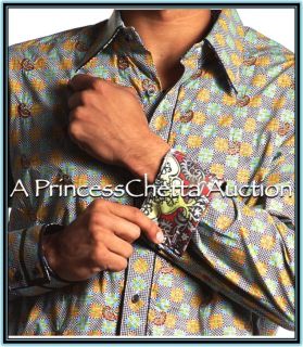Robert Graham C Cole M Colorful Checkered Shirt Embroidered Paisley $ 
