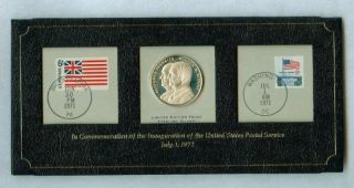   Silver U s Post Office Medal Benjamin Franklin Winton M Blount