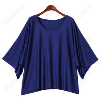New Casual Short Sleeve Bat Tops Blouses Womens Loose T Shirts Vest 2 