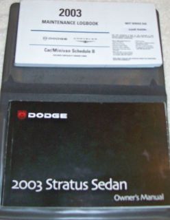  Owners Manual for A 2003 Dodge Stratus Sedan
