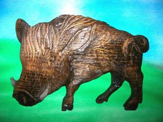 Chainsaw Carving Russian Boar Hog Carved Arkansas Razorback Replica 