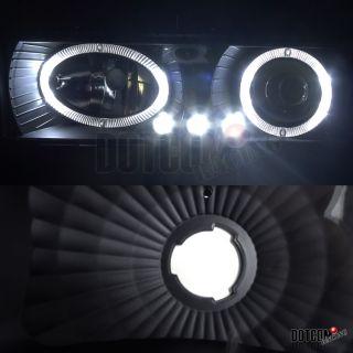94 98 Chevy C10 LED Halo Black Projector Headlights Bumper Lamp Corner 